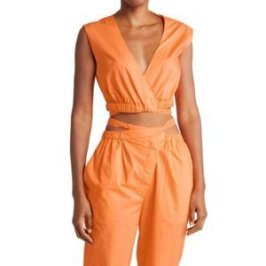 Nicholas Starla Tie Hem Top in WallFlower (orange) NWT Size 10